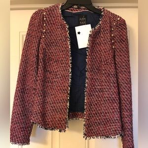 Authentic Zara Red White & Blue cropped tweed women’s jacket M